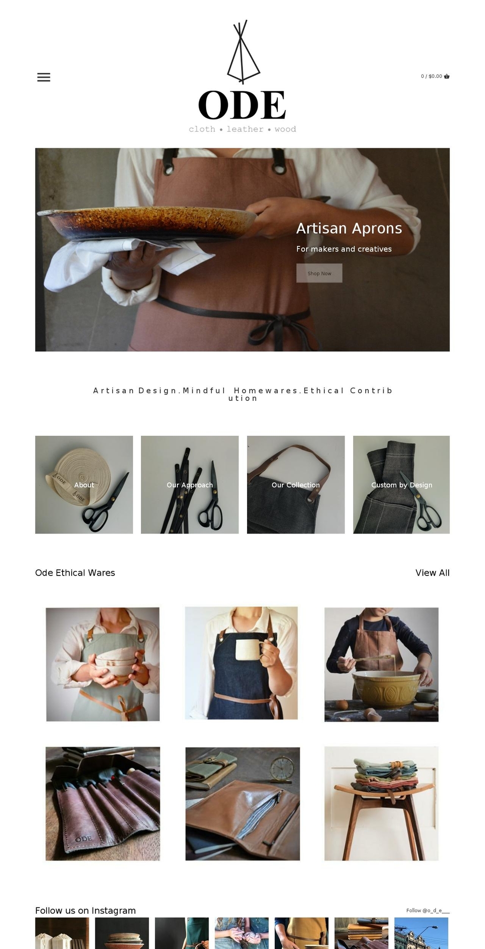 odetohands.com — Shopify storefront screenshot