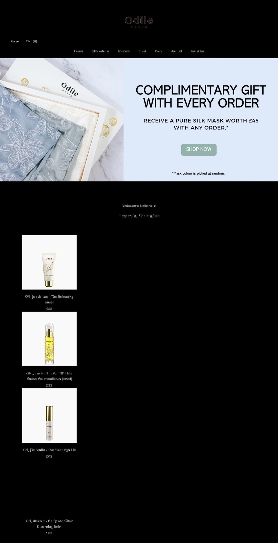 odileparis.com shopify website screenshot