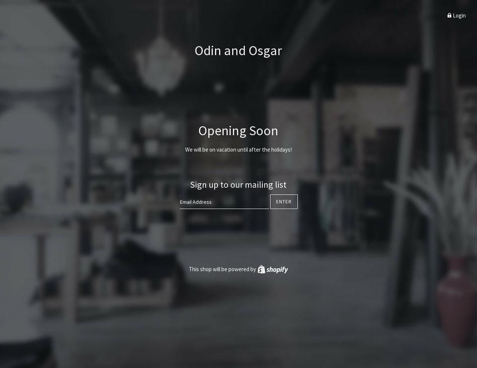 odinandosgar.com — Shopify storefront screenshot