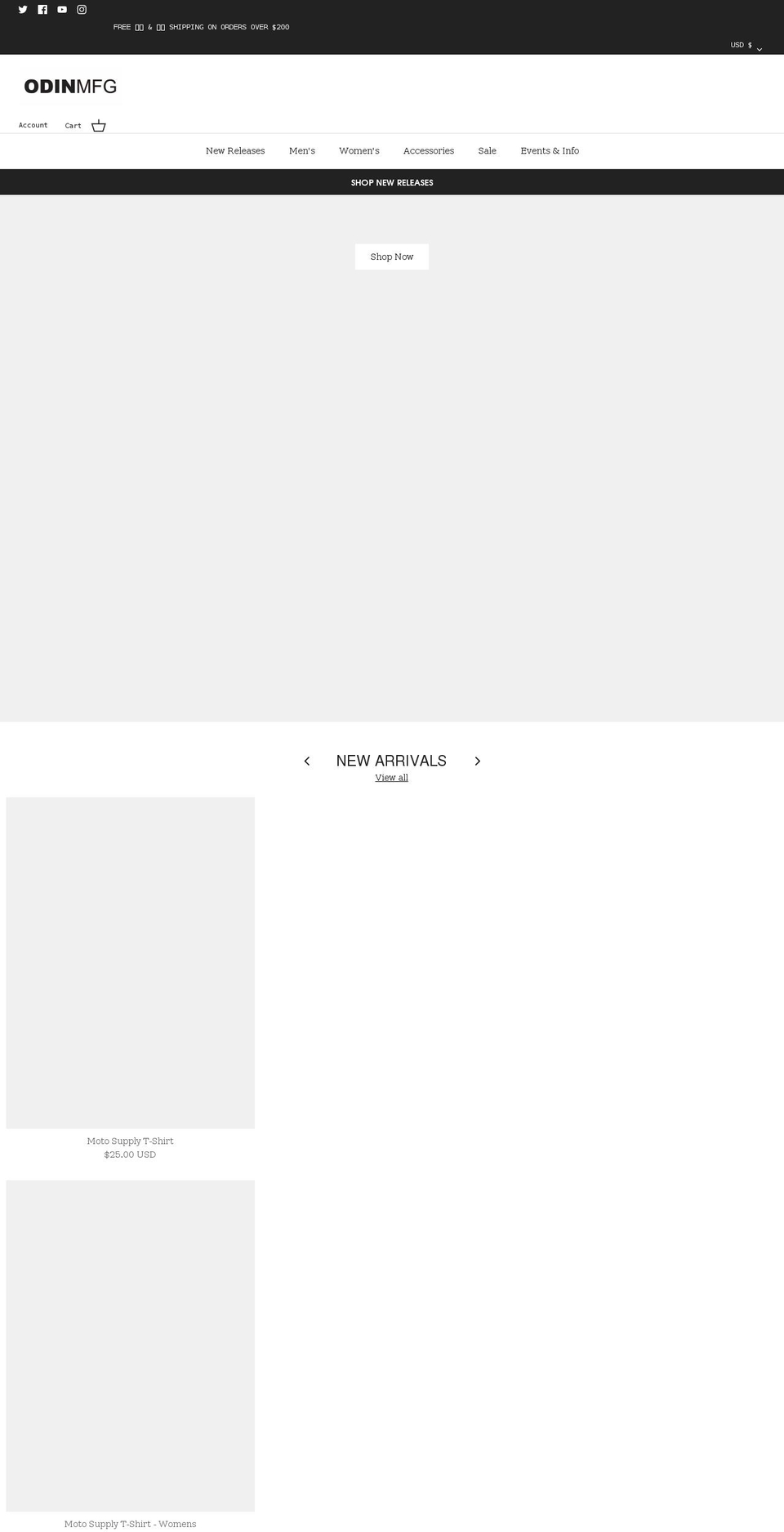 odinmfg.com shopify website screenshot