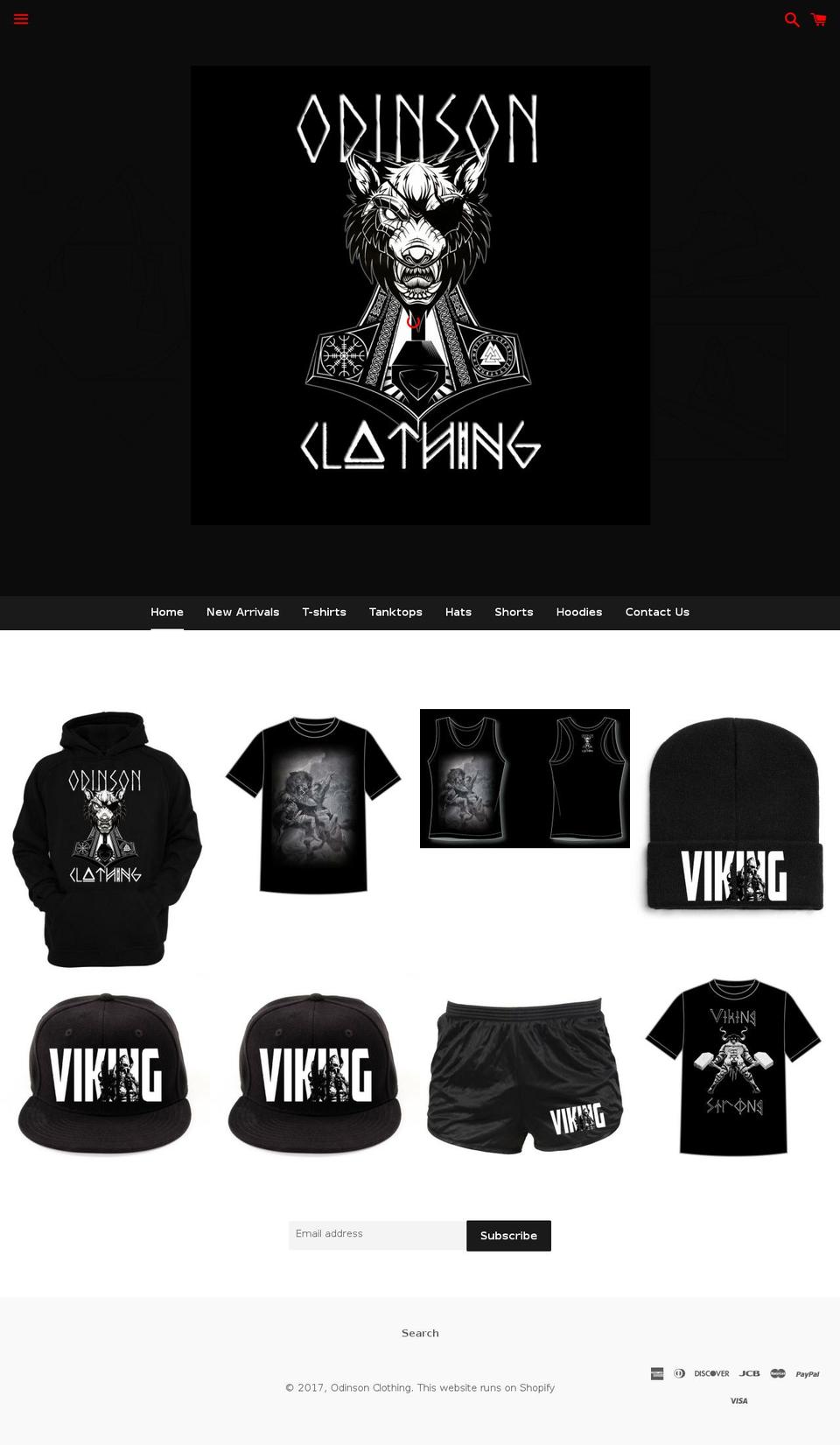 odinsonclothing.com shopify website screenshot