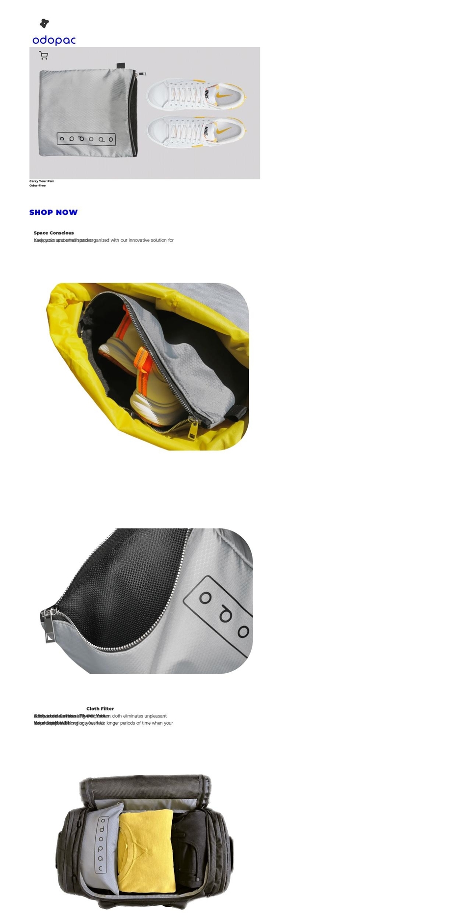 odopac.com shopify website screenshot