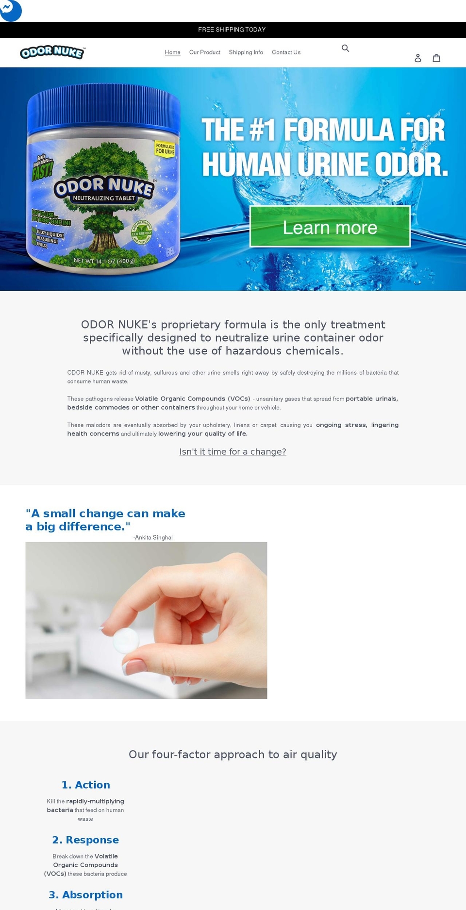 odornuke.com shopify website screenshot