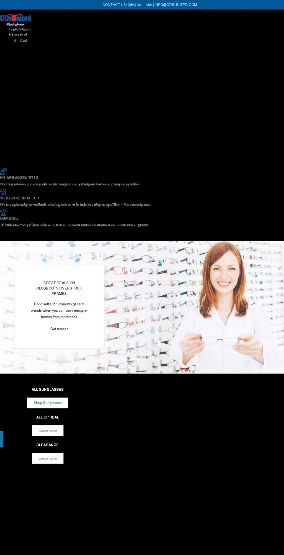 odsunited.com shopify website screenshot