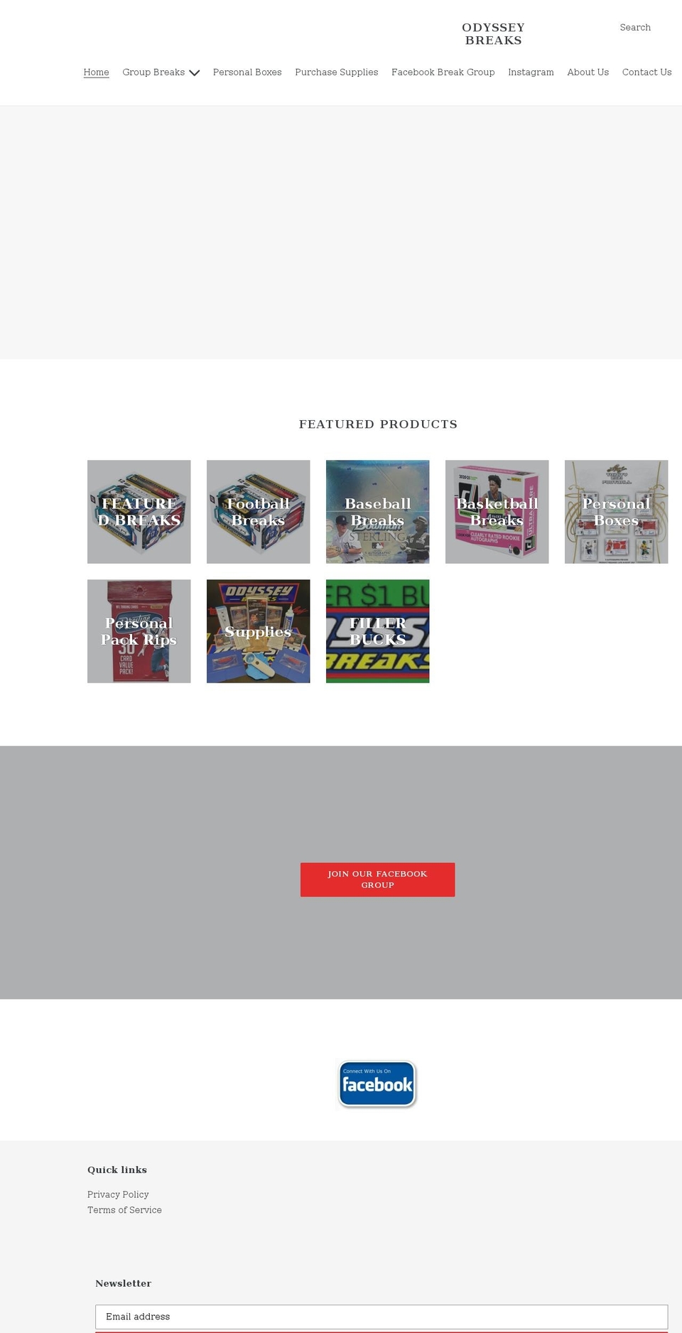 odyssey-breaks.com shopify website screenshot