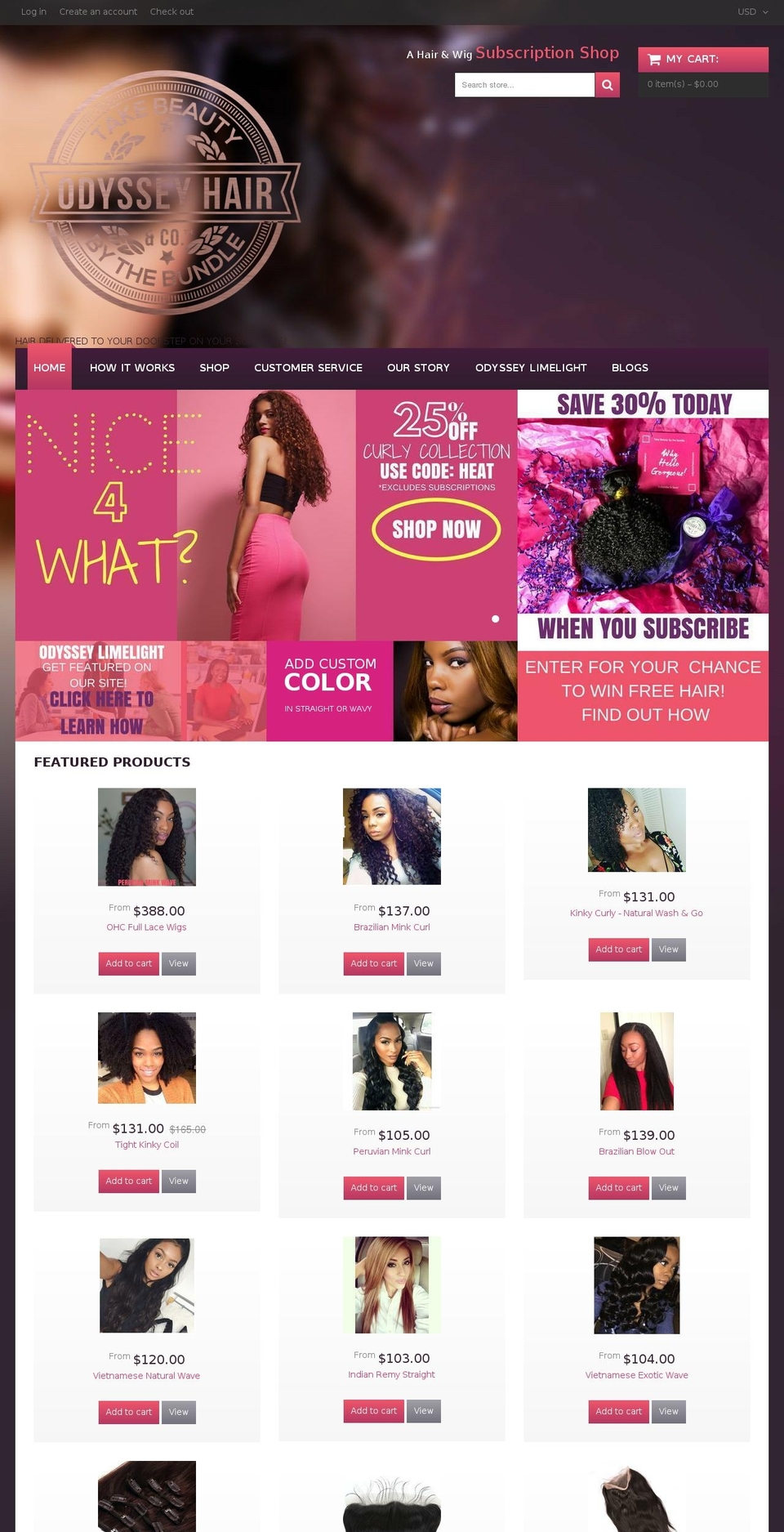 theme029 Shopify theme site example odysseyhairco.com