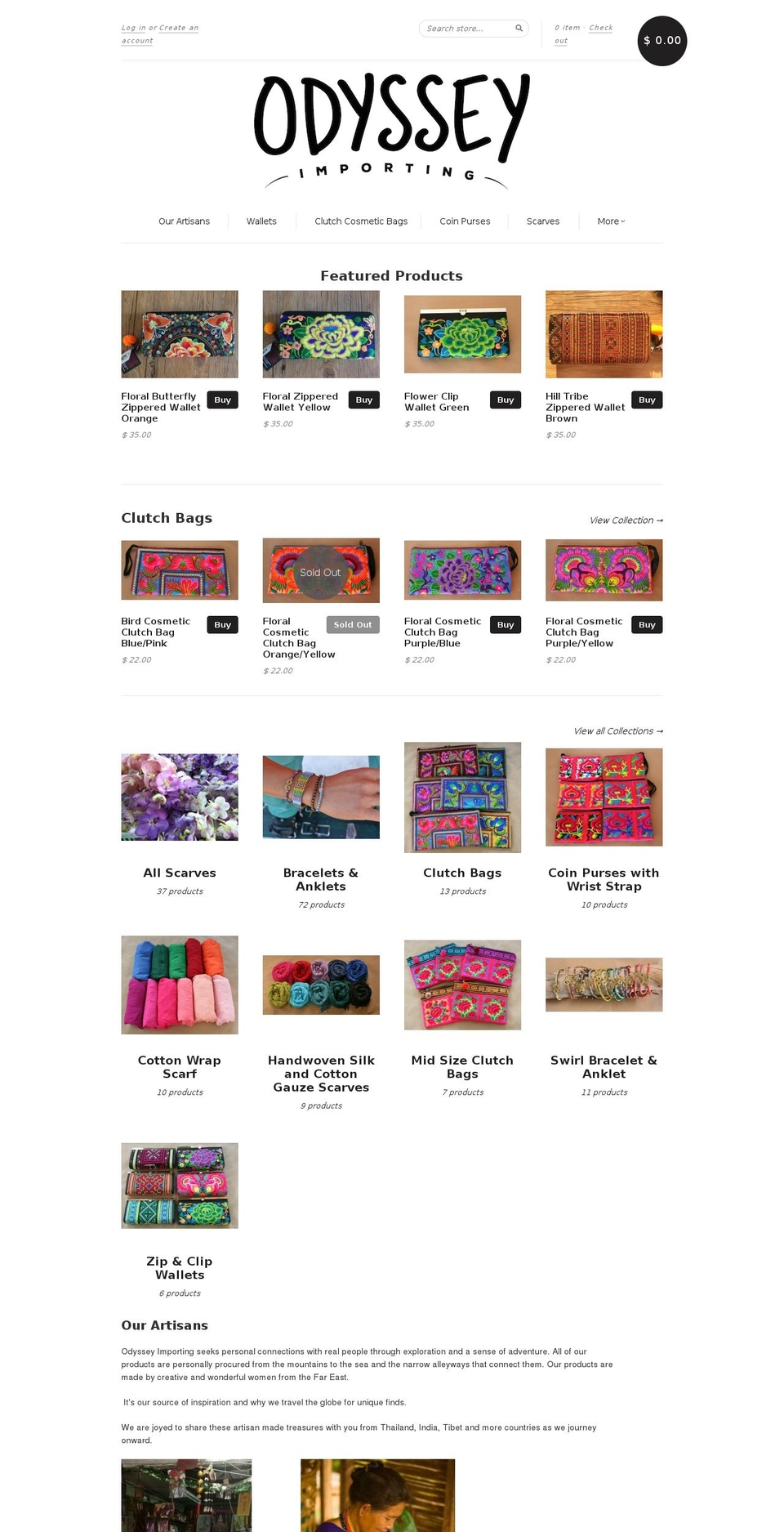 odysseyimporting.com — Shopify storefront screenshot
