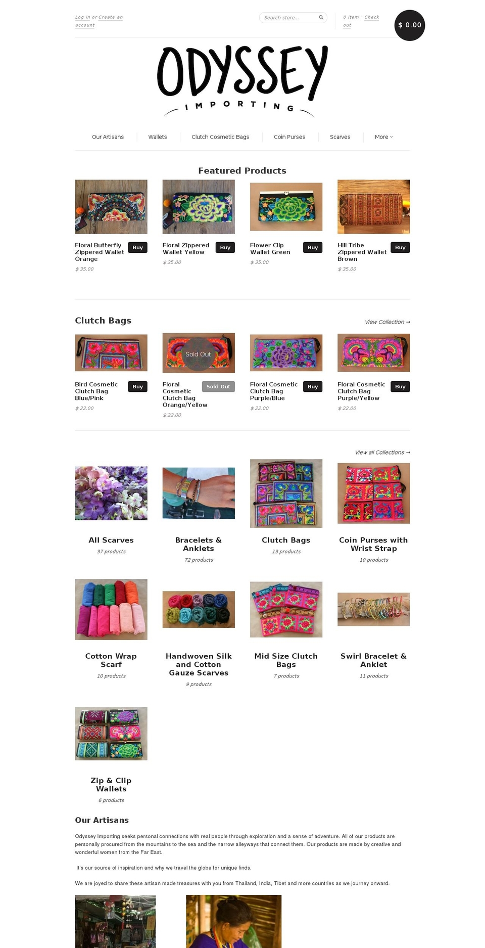 odysseyimportingcompany.com — Shopify storefront screenshot