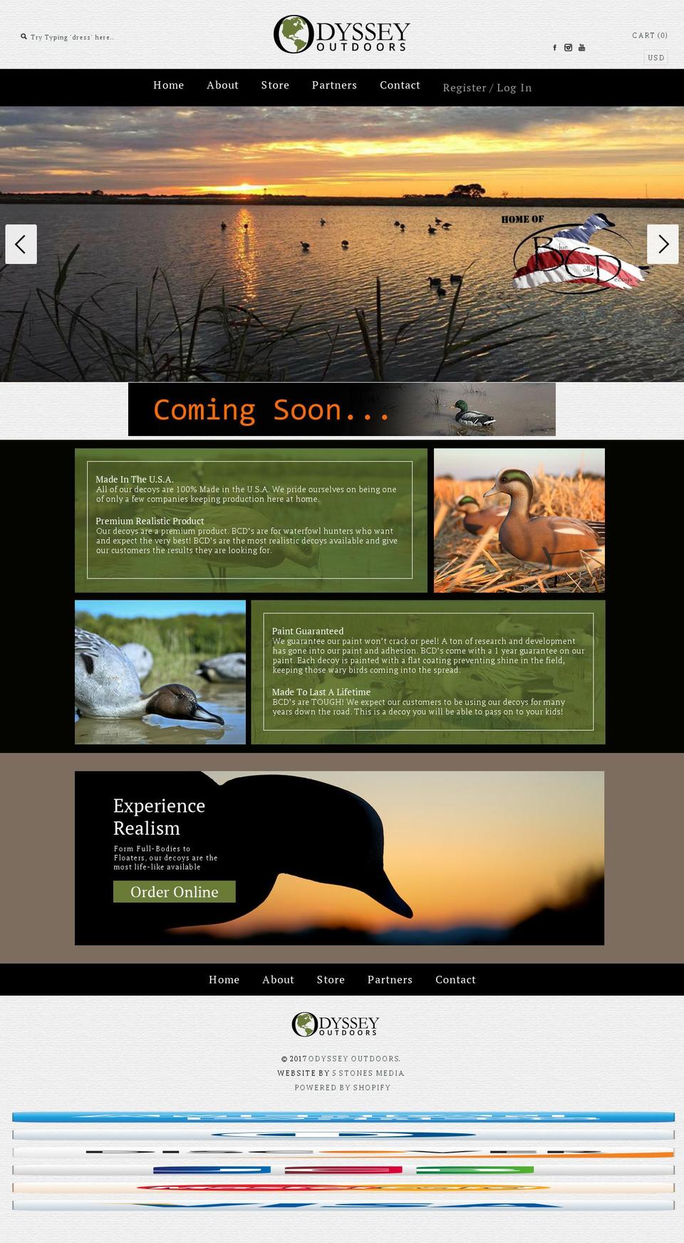 odysseyoutdoorproducts.com shopify website screenshot