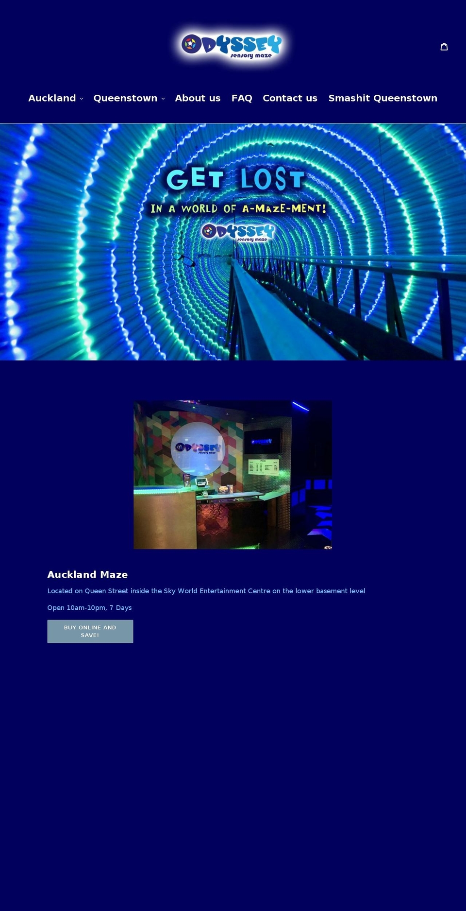 odysseysensorymaze.co.nz shopify website screenshot