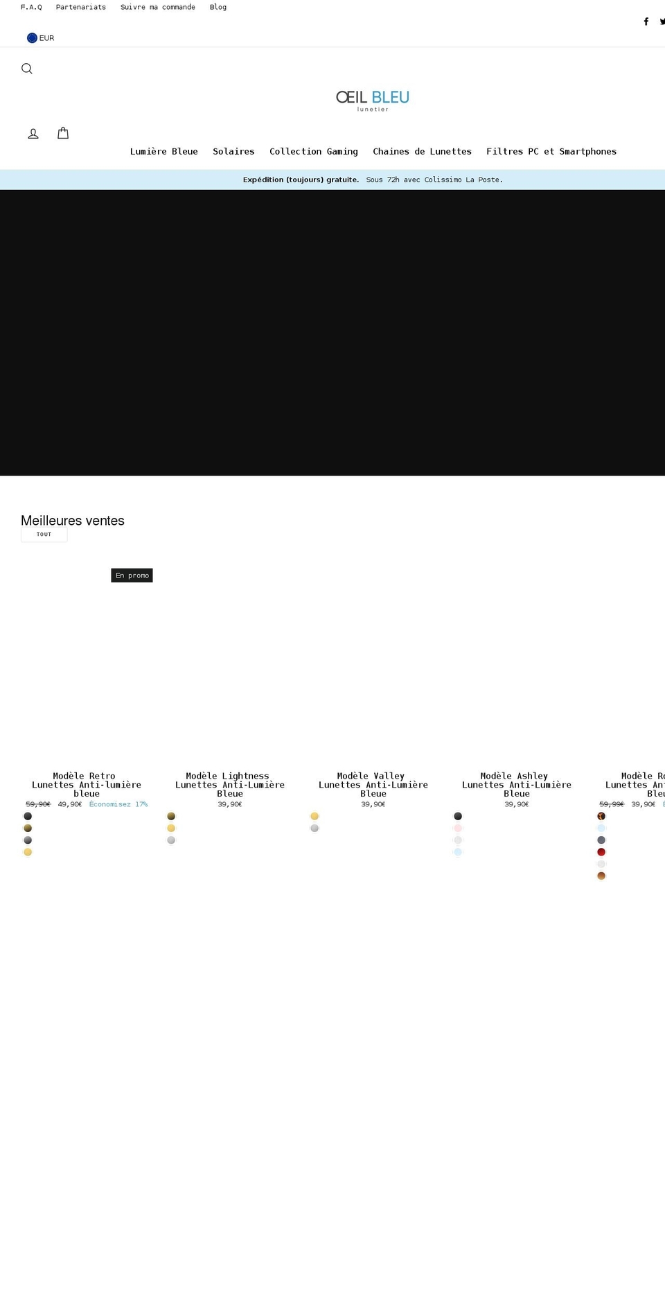 oeil-bleu.com shopify website screenshot