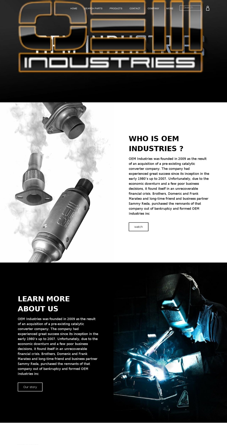 oem-industries.com — Shopify storefront screenshot