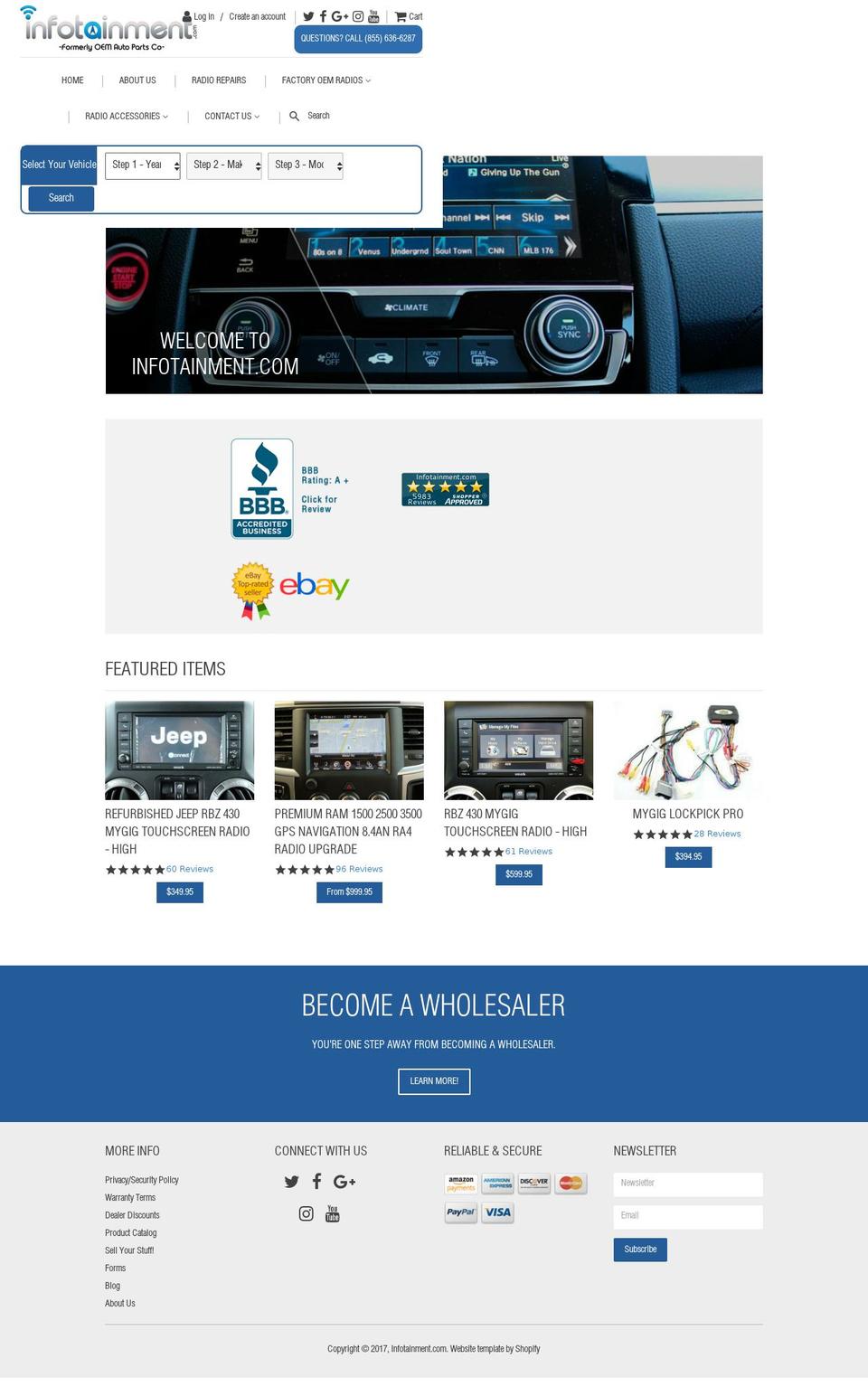 oemautopartsco.com shopify website screenshot