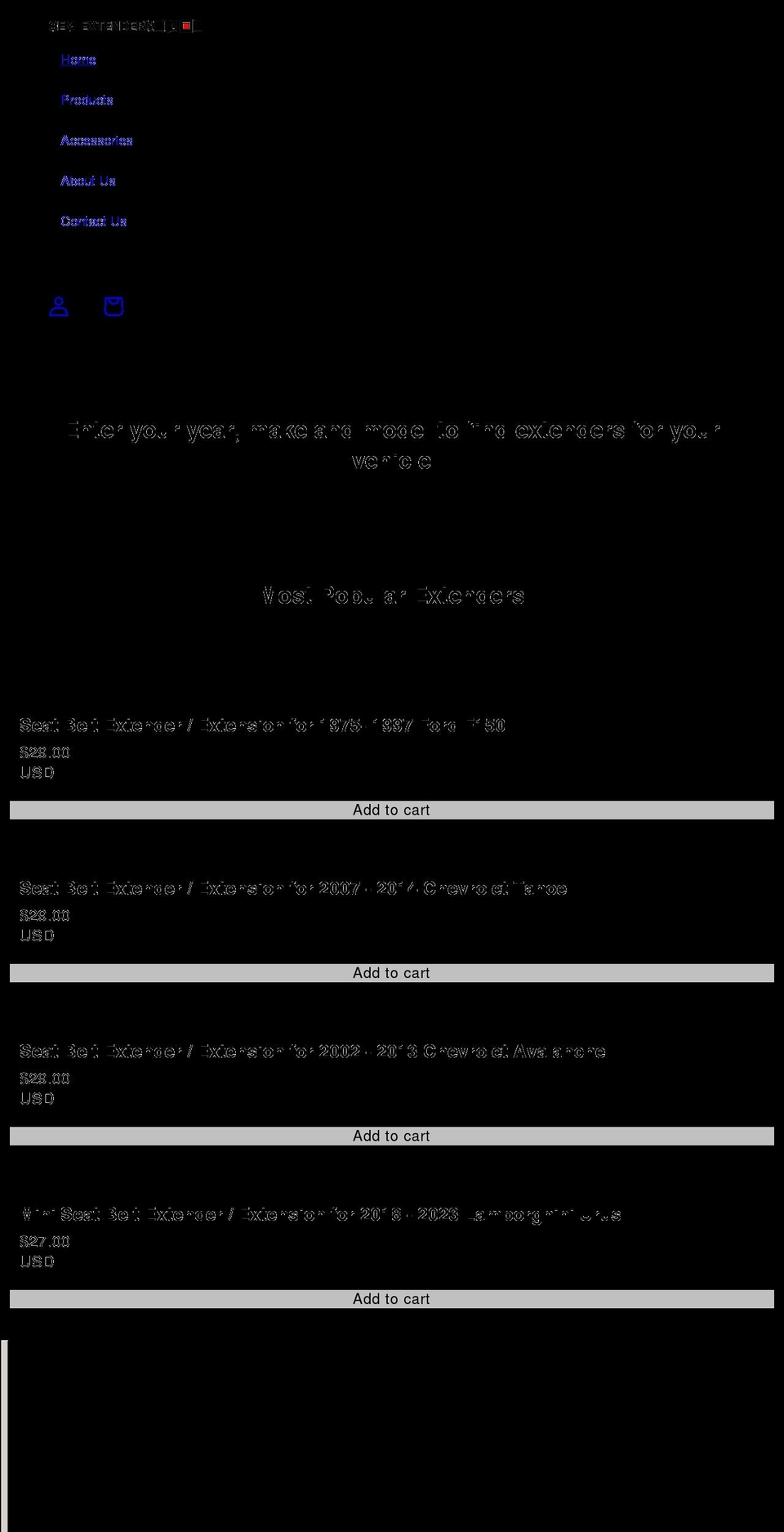 oemextenders.com shopify website screenshot