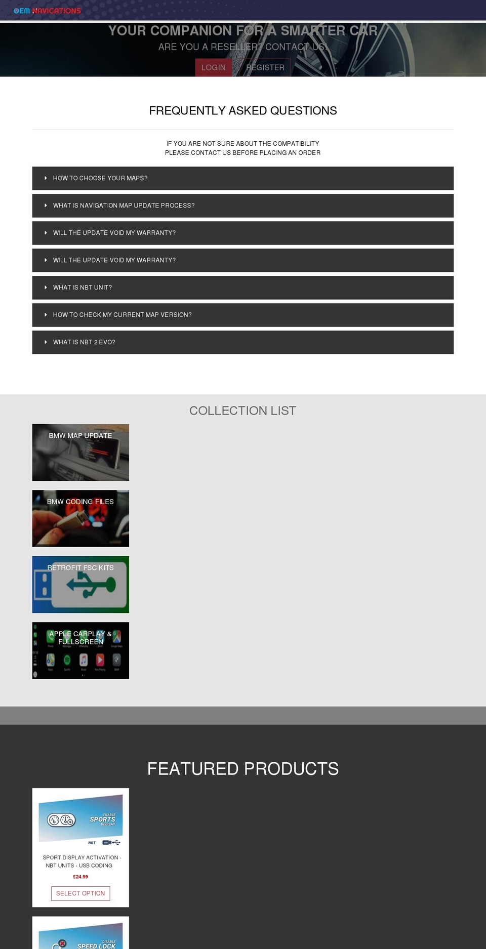 oemnavigations.com — Shopify storefront screenshot