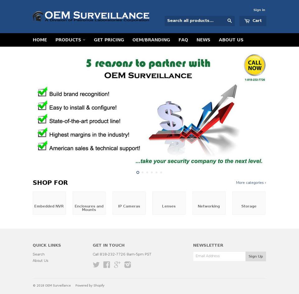 oemsurveillance.com — Shopify storefront screenshot
