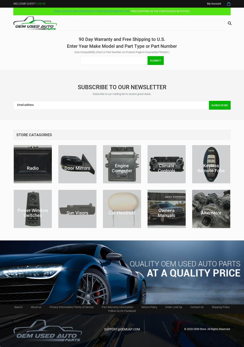 oemusedautoparts1.com shopify website screenshot