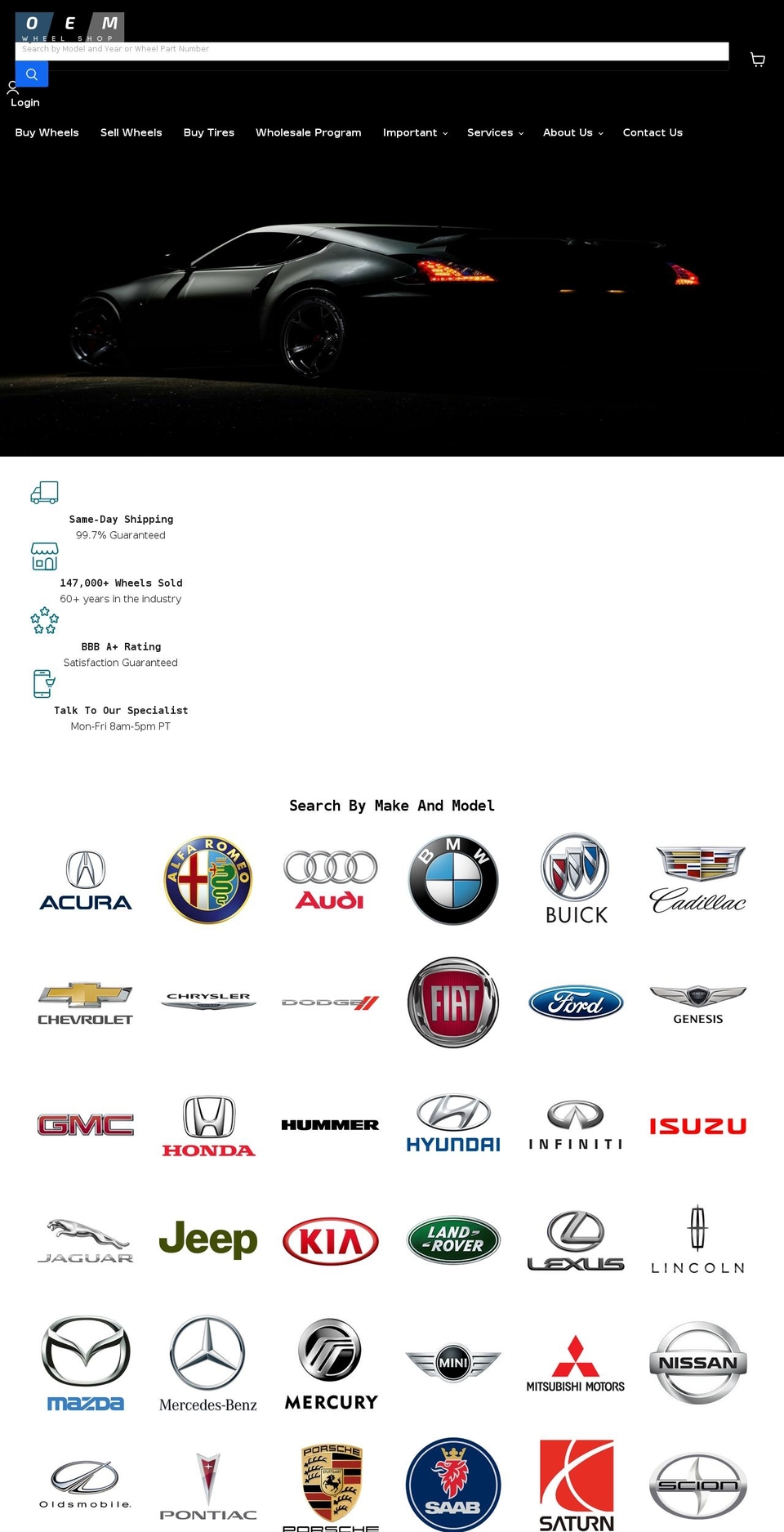 oemwheelshop.com — Shopify storefront screenshot