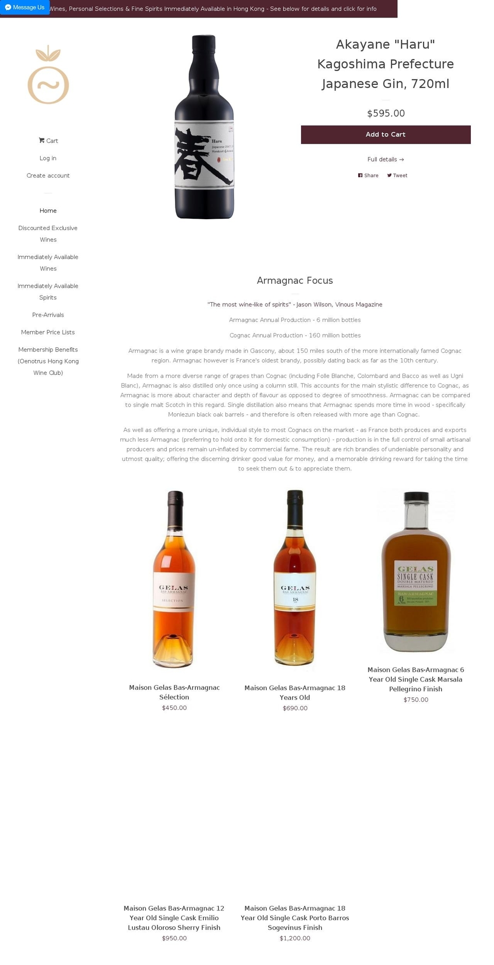 oenotrus.com — Shopify storefront screenshot