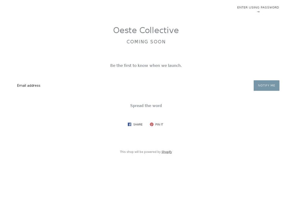 oestecollective.com — Shopify storefront screenshot
