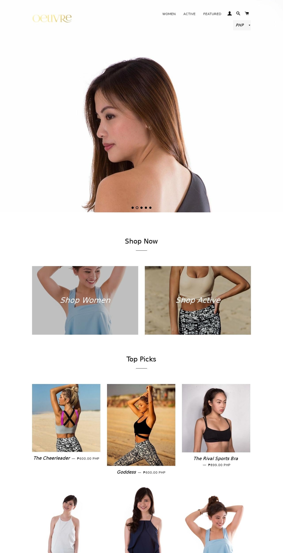 oeuvreclothing.com — Shopify storefront screenshot