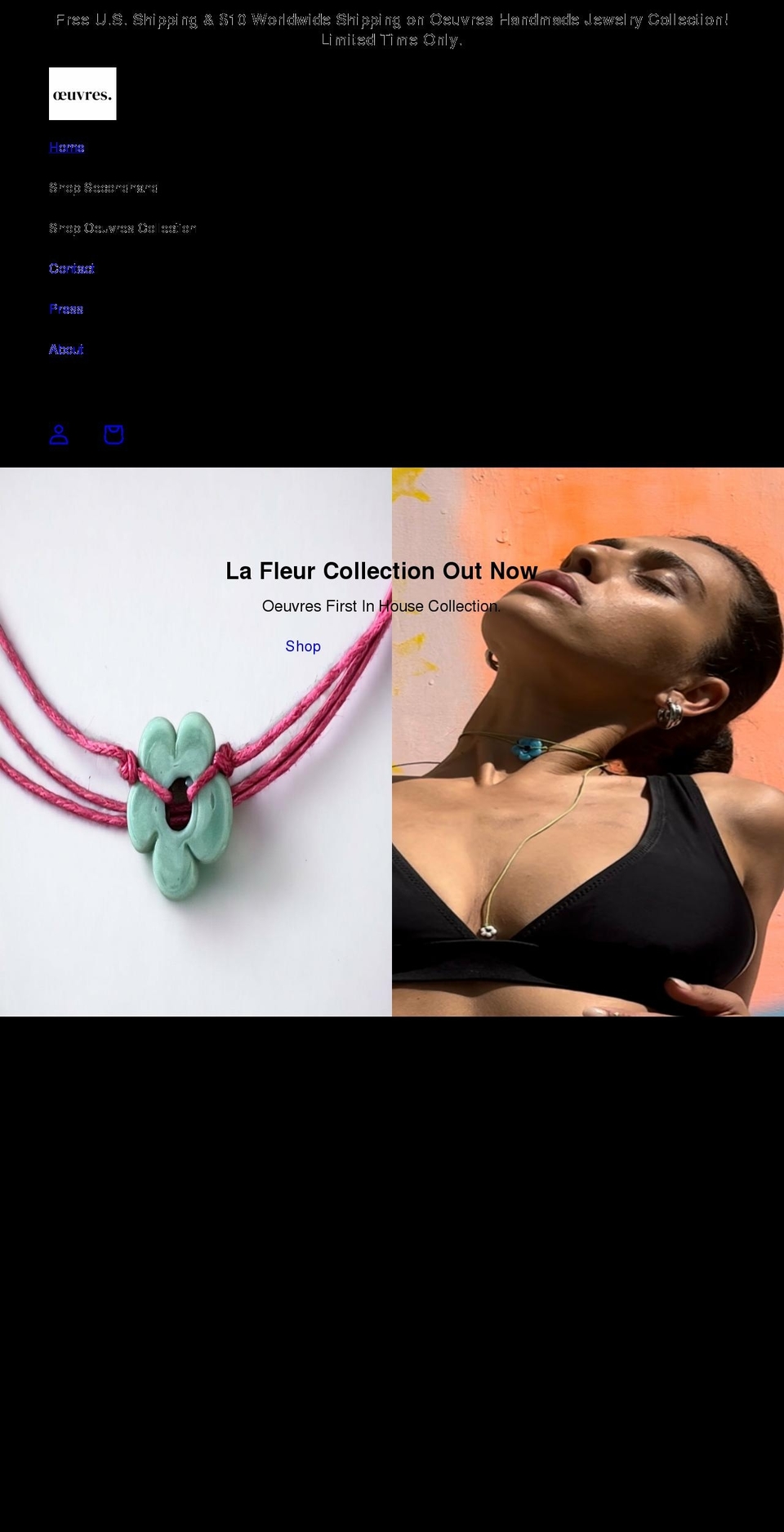 oeuvrescollection.com shopify website screenshot