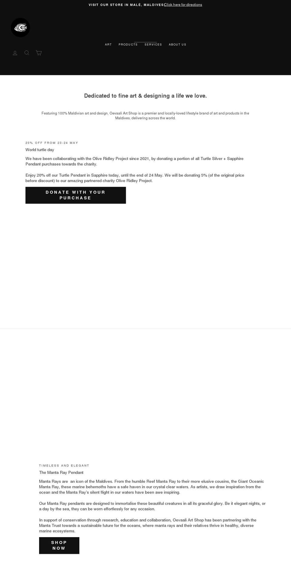 oevaaliartshop.com shopify website screenshot