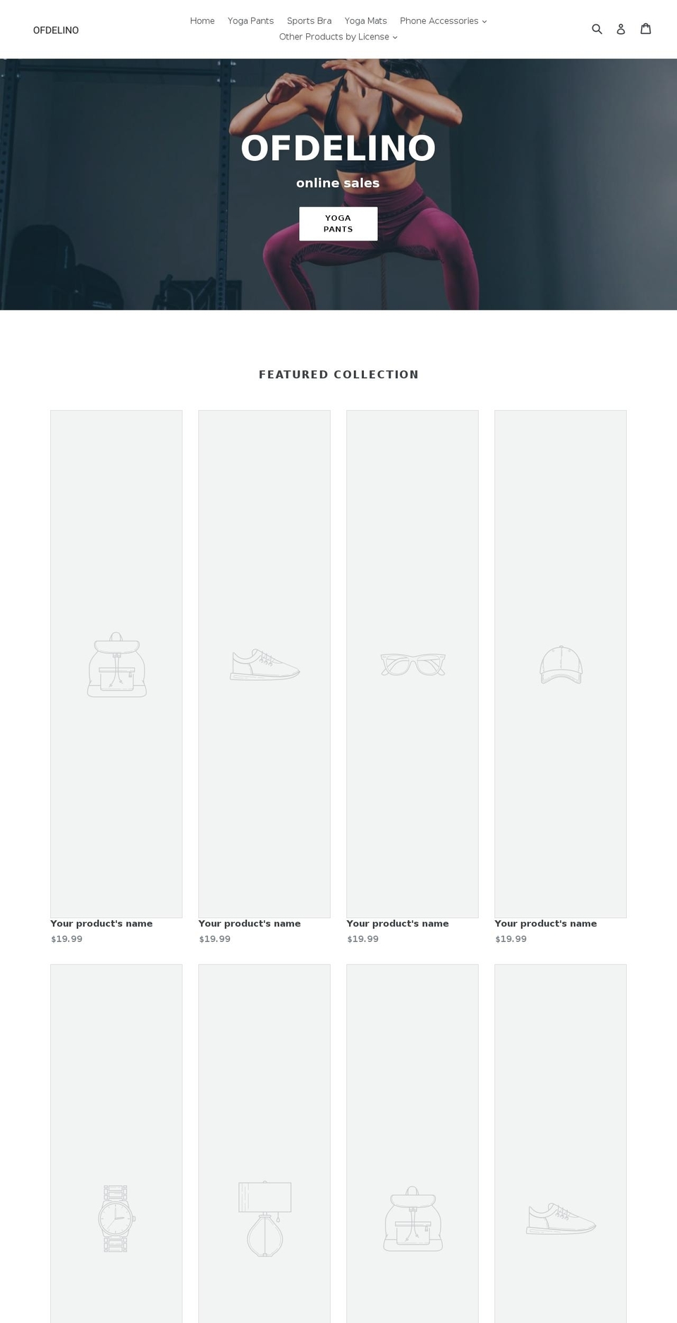 ofdelino.com shopify website screenshot