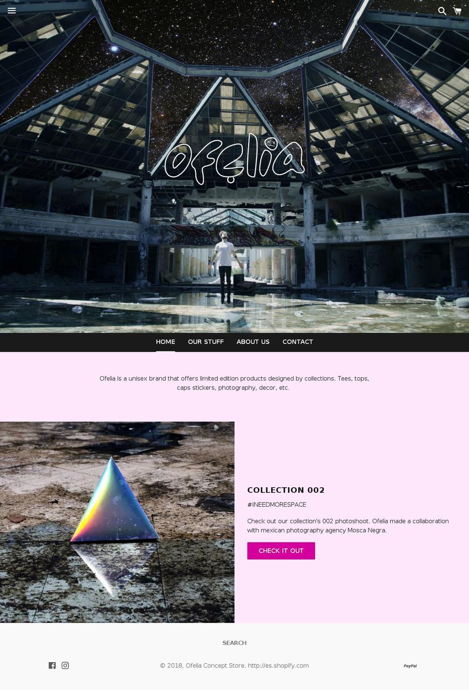 ofeliaconceptstore.com — Shopify storefront screenshot