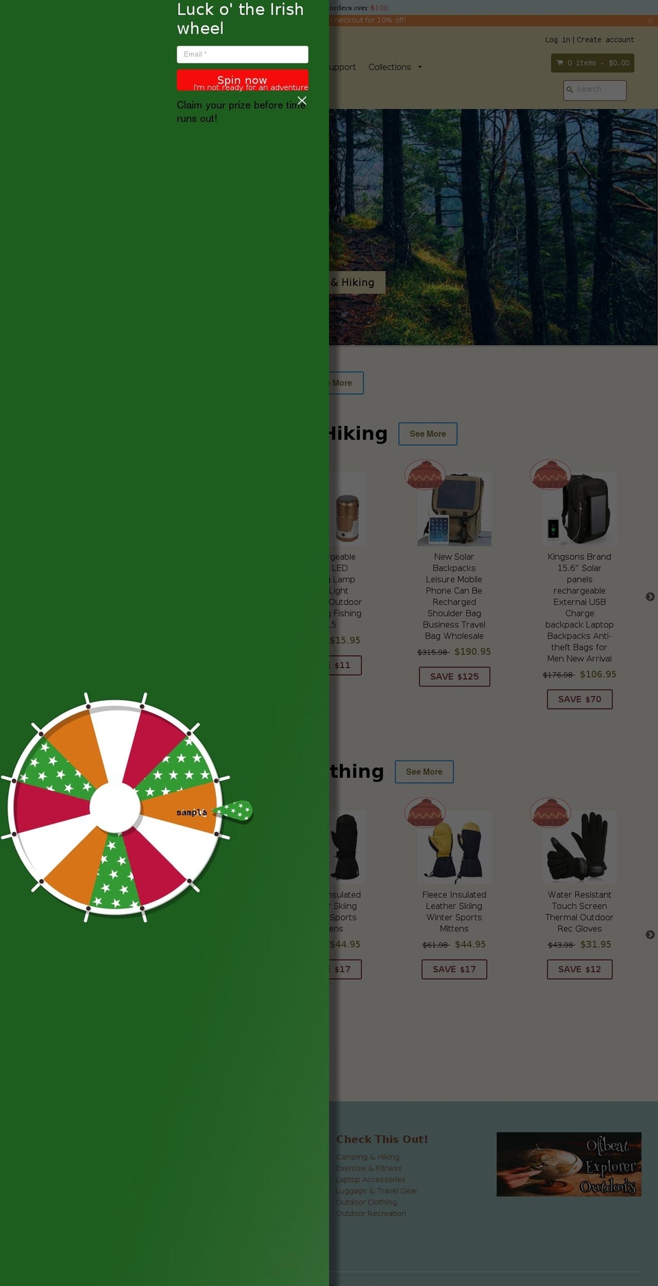 offbeatexploreroutdoors.com — Shopify storefront screenshot