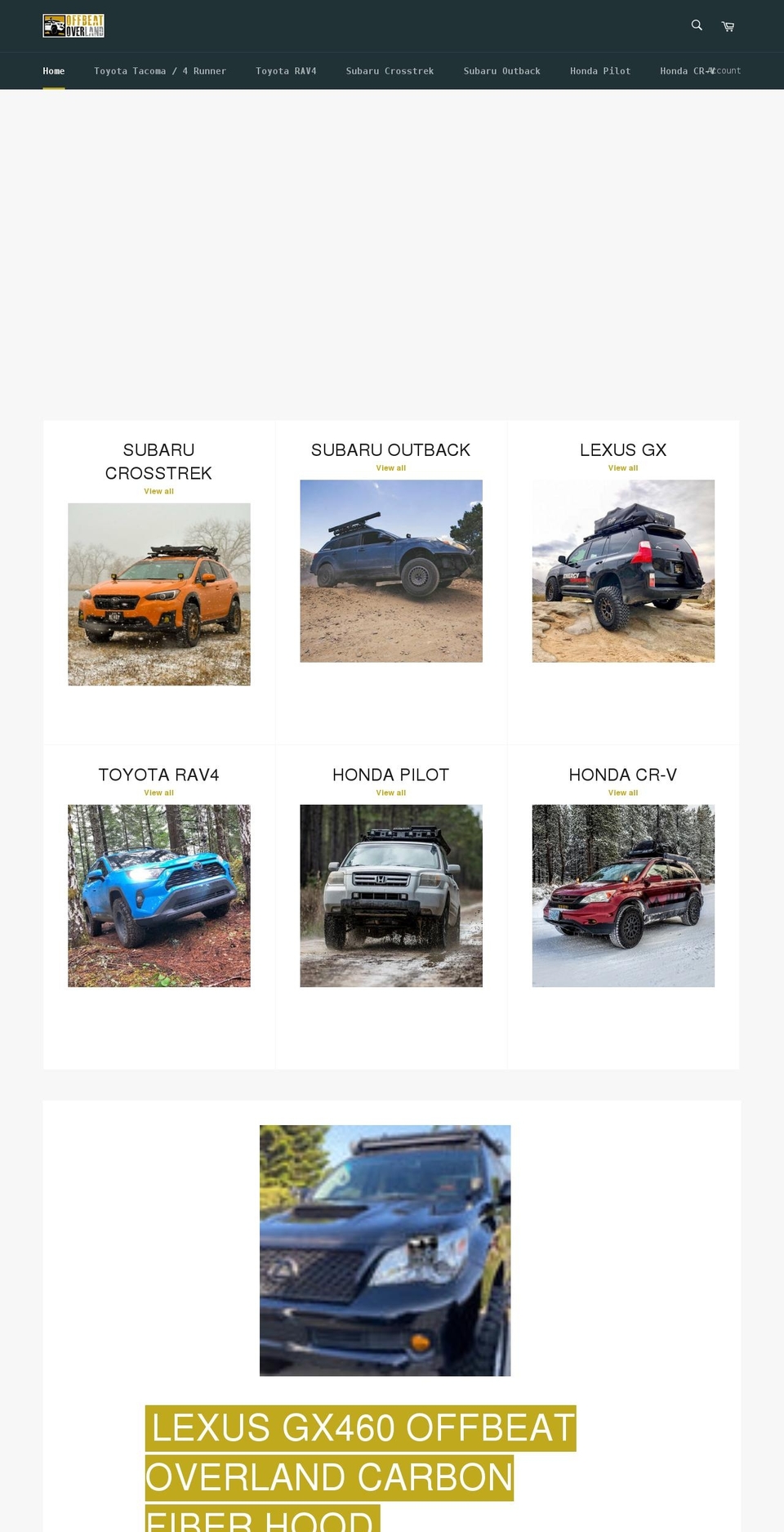 offbeatoverland.com shopify website screenshot