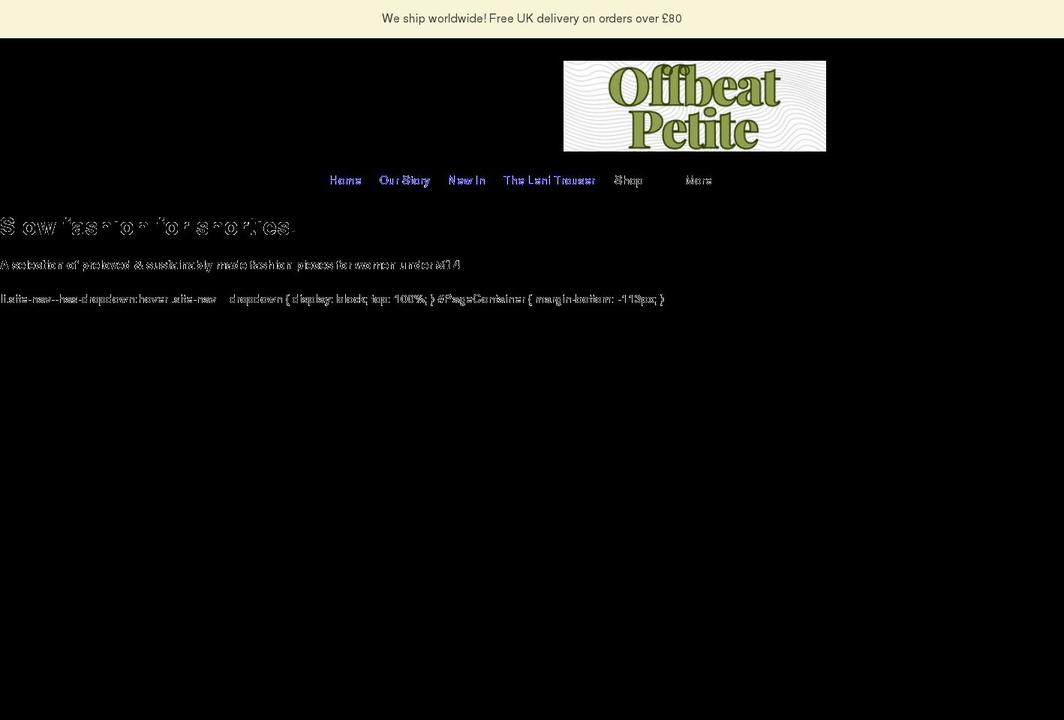 offbeatpetite.com shopify website screenshot