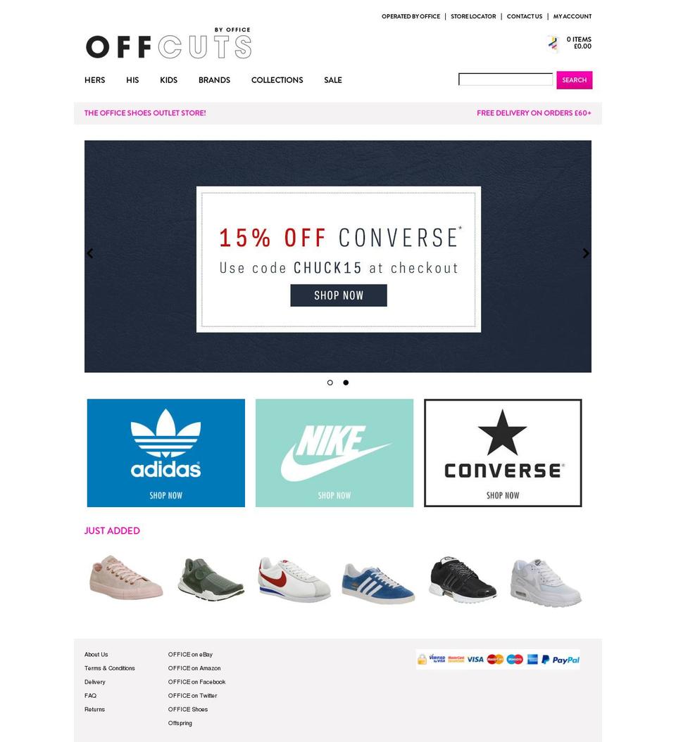 offcutsshoes.co.uk shopify website screenshot