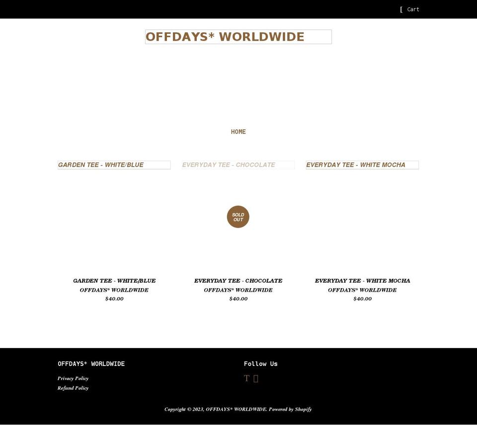 offdaysworldwide.com shopify website screenshot