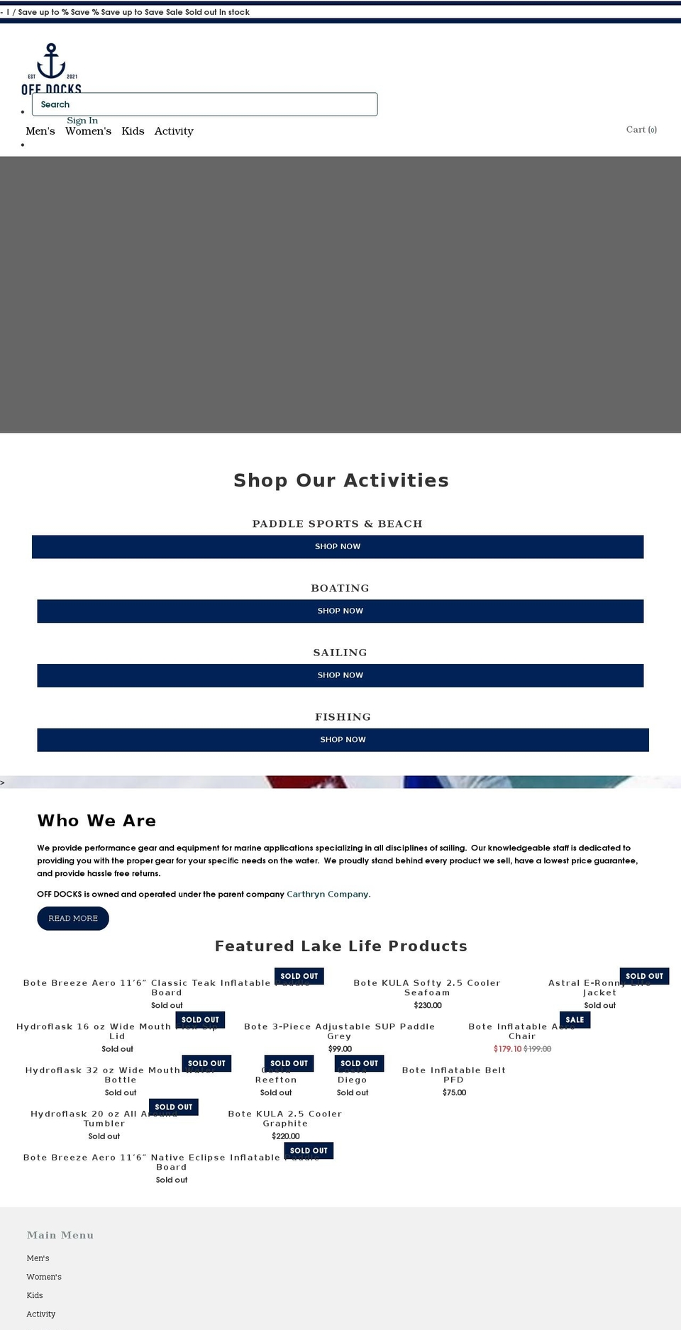 offdocks.com shopify website screenshot