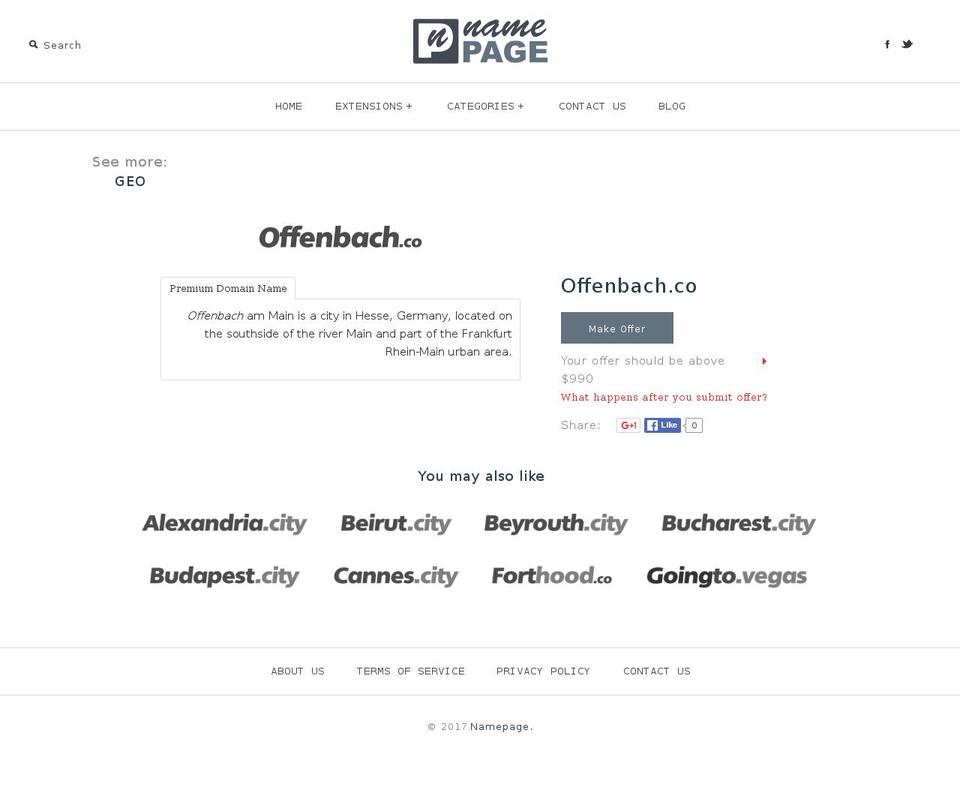 offenbach.co shopify website screenshot