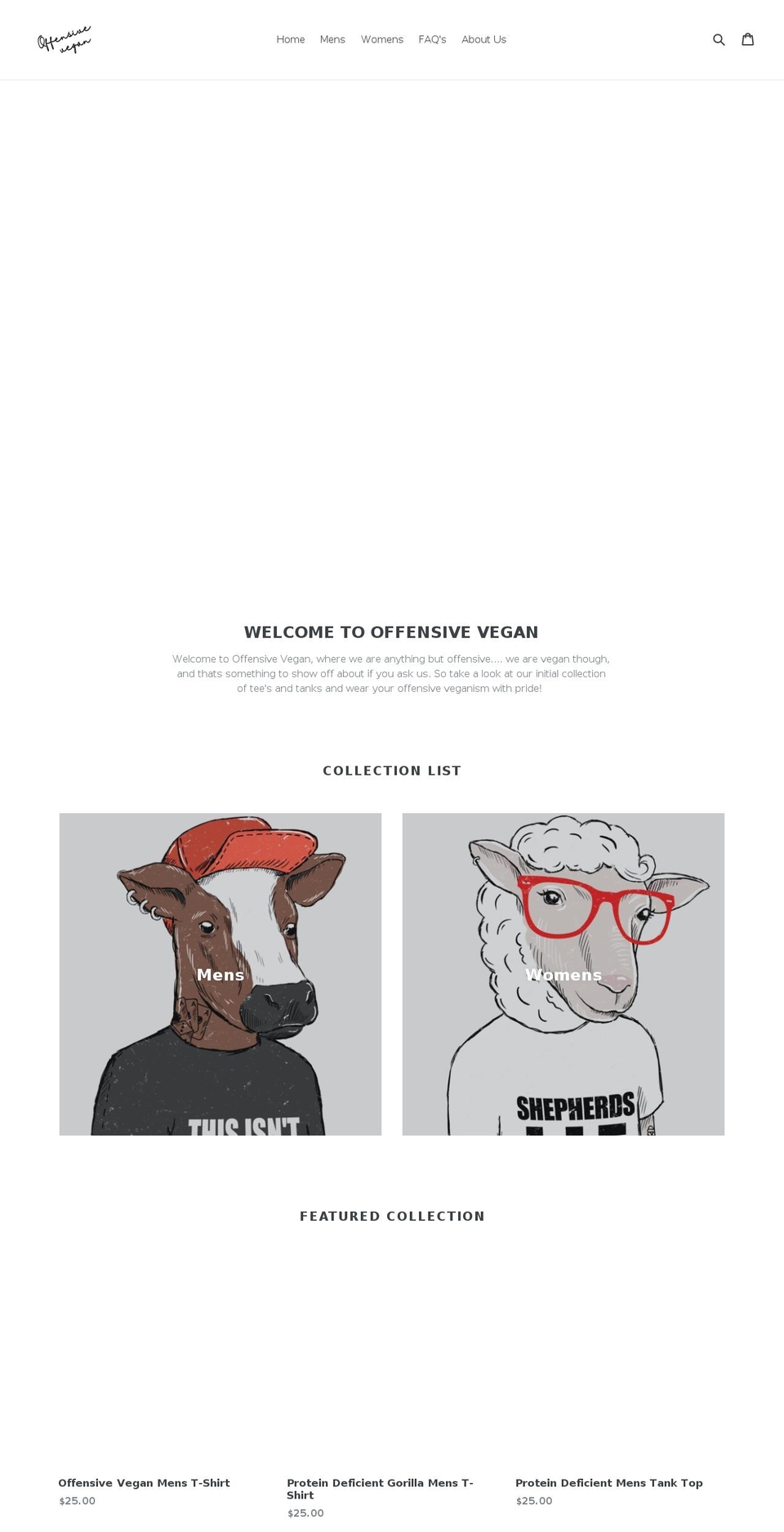 offensivevegan.com shopify website screenshot