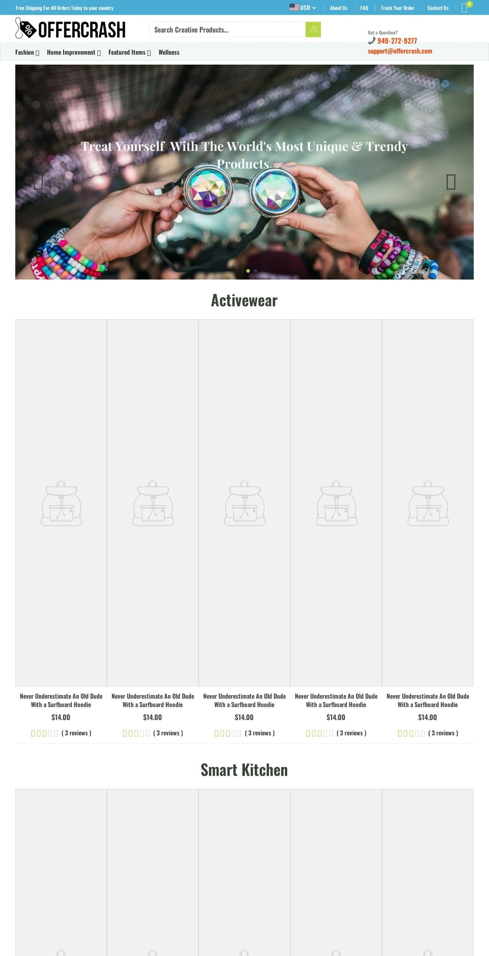offercrash.com — Shopify storefront screenshot