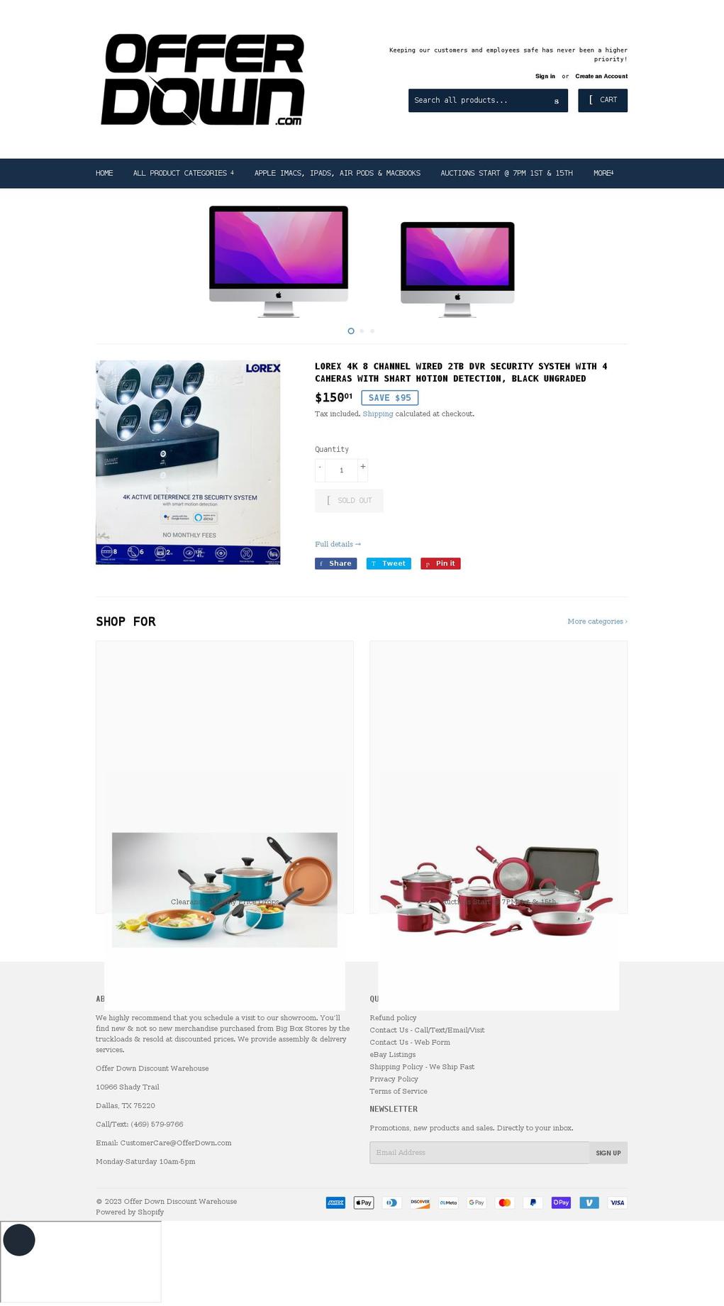 offerdown.com shopify website screenshot