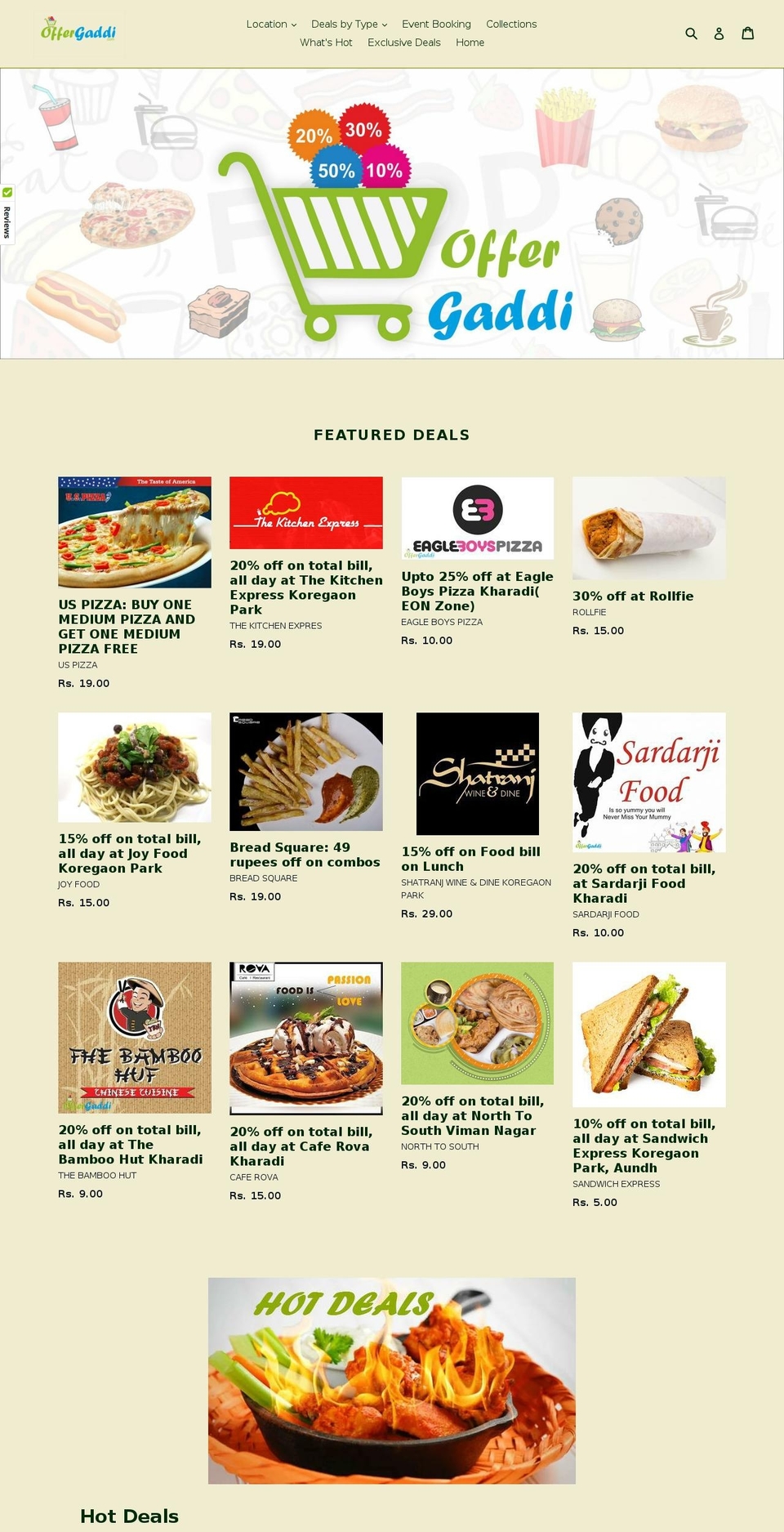 offergaddi.com shopify website screenshot