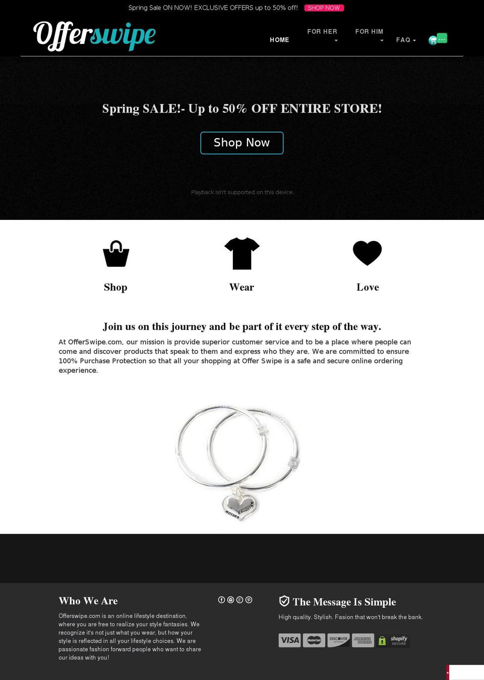 offerswipe.com shopify website screenshot
