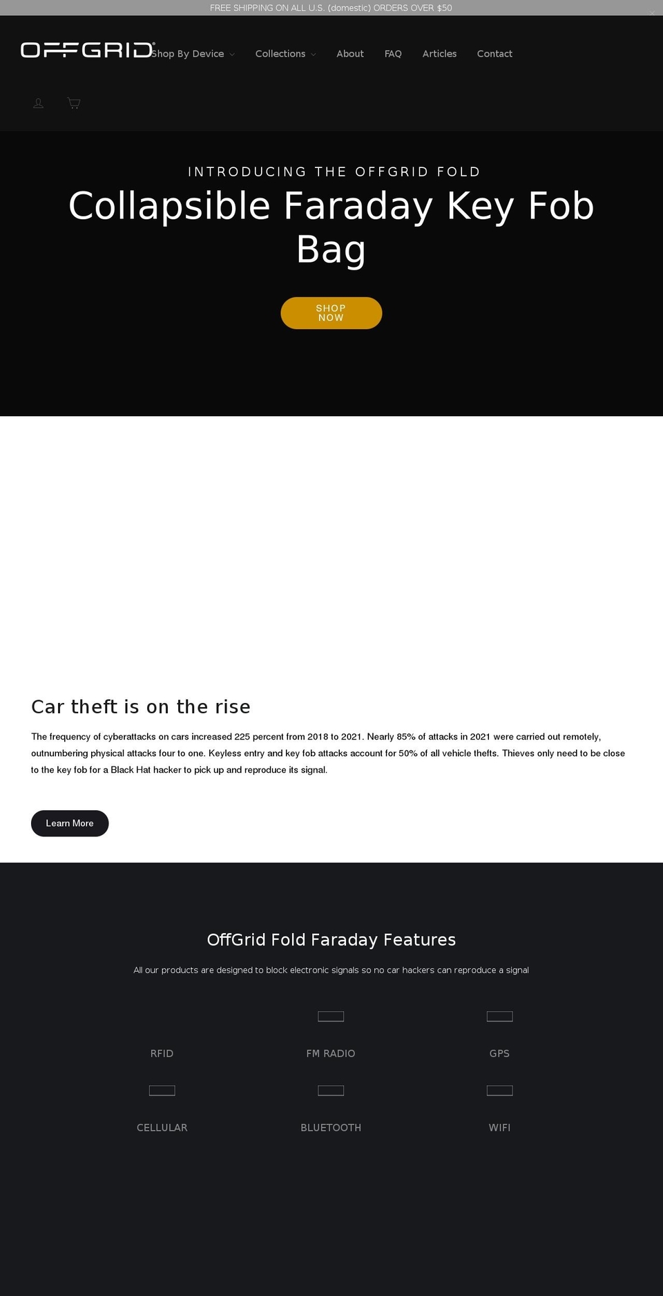 offgrid.co shopify website screenshot