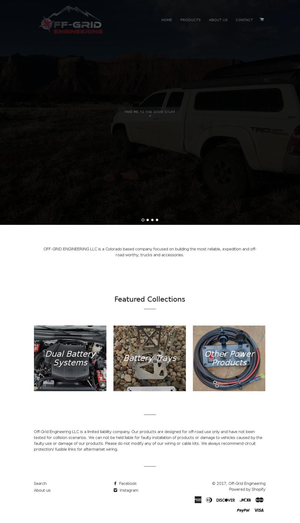 offgrid4x4.com shopify website screenshot