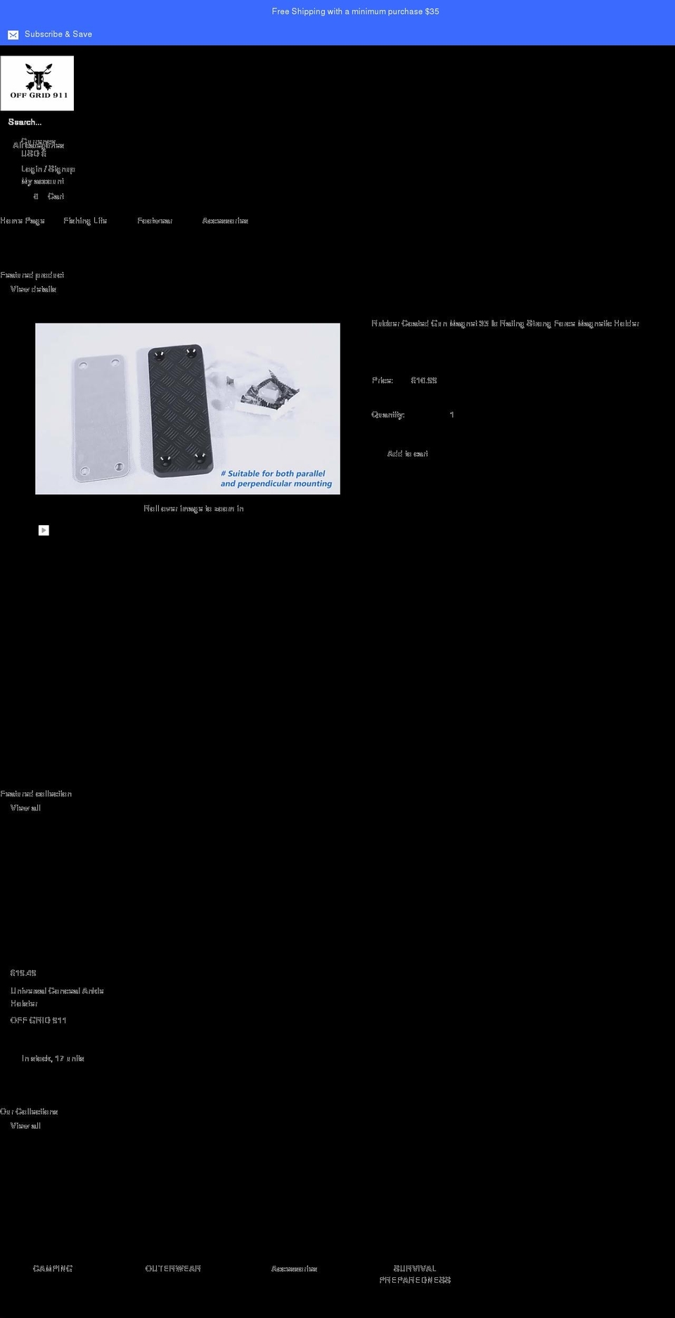 offgrid911.com shopify website screenshot