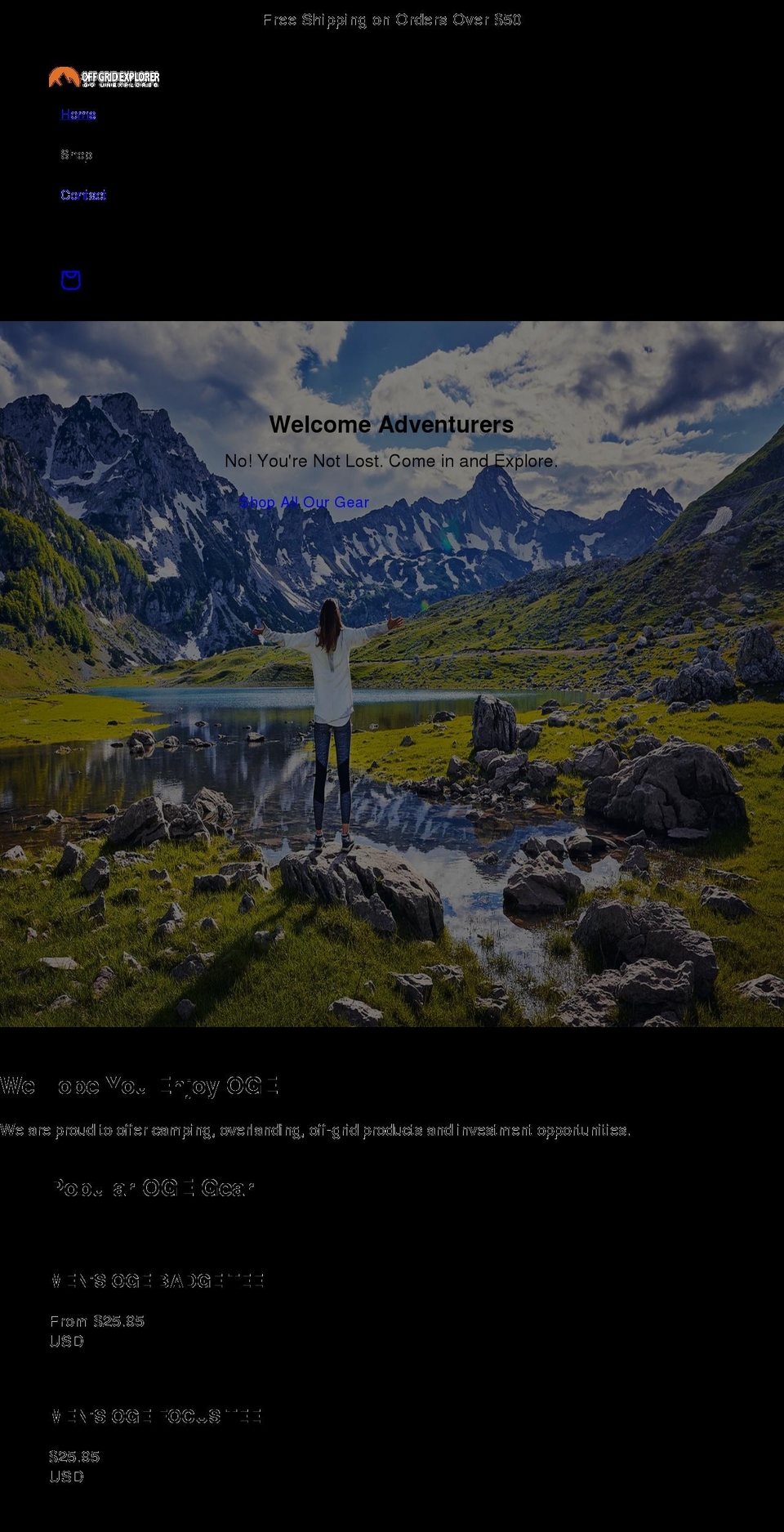 offgridexplorer.com shopify website screenshot