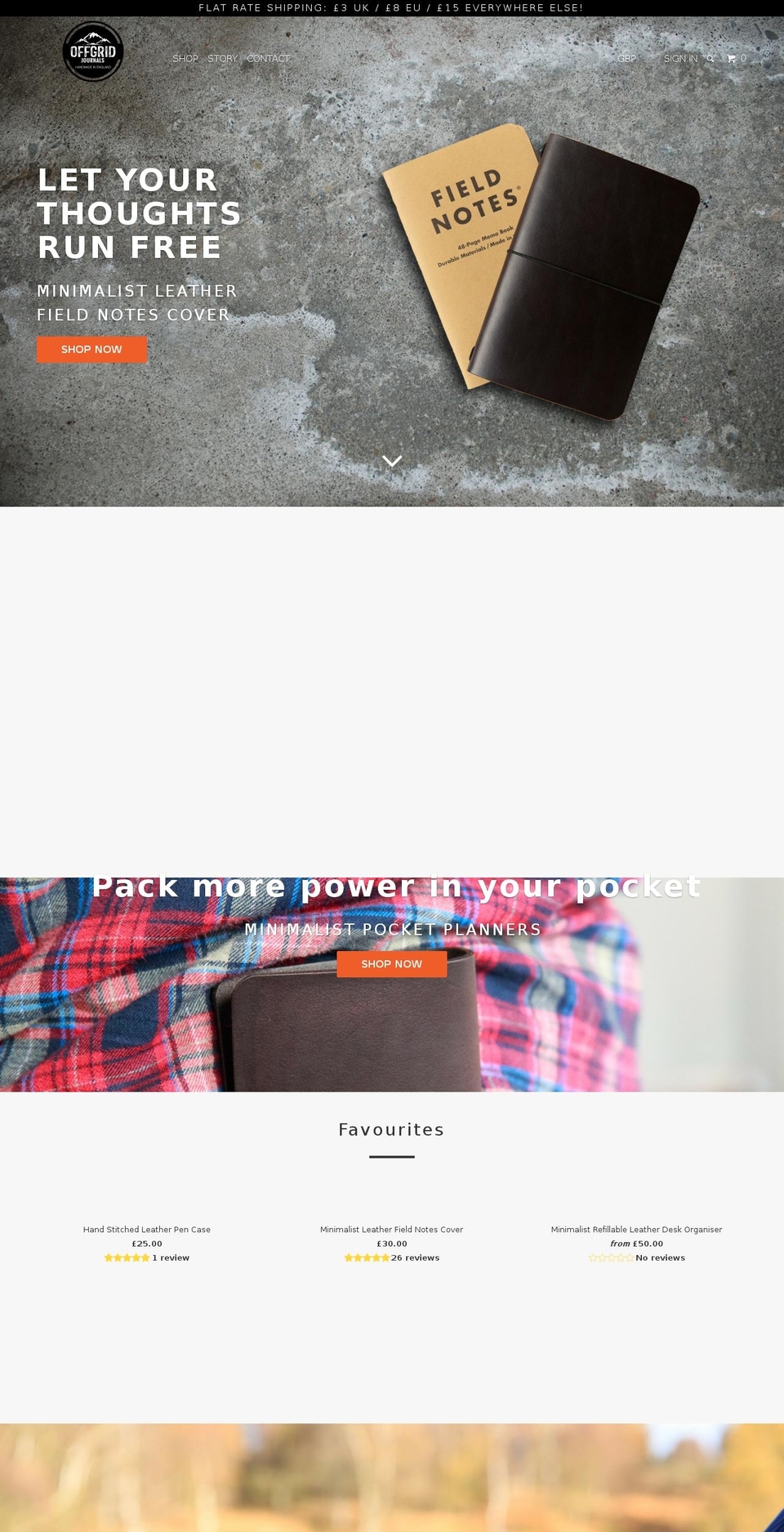 offgridjournals.com shopify website screenshot