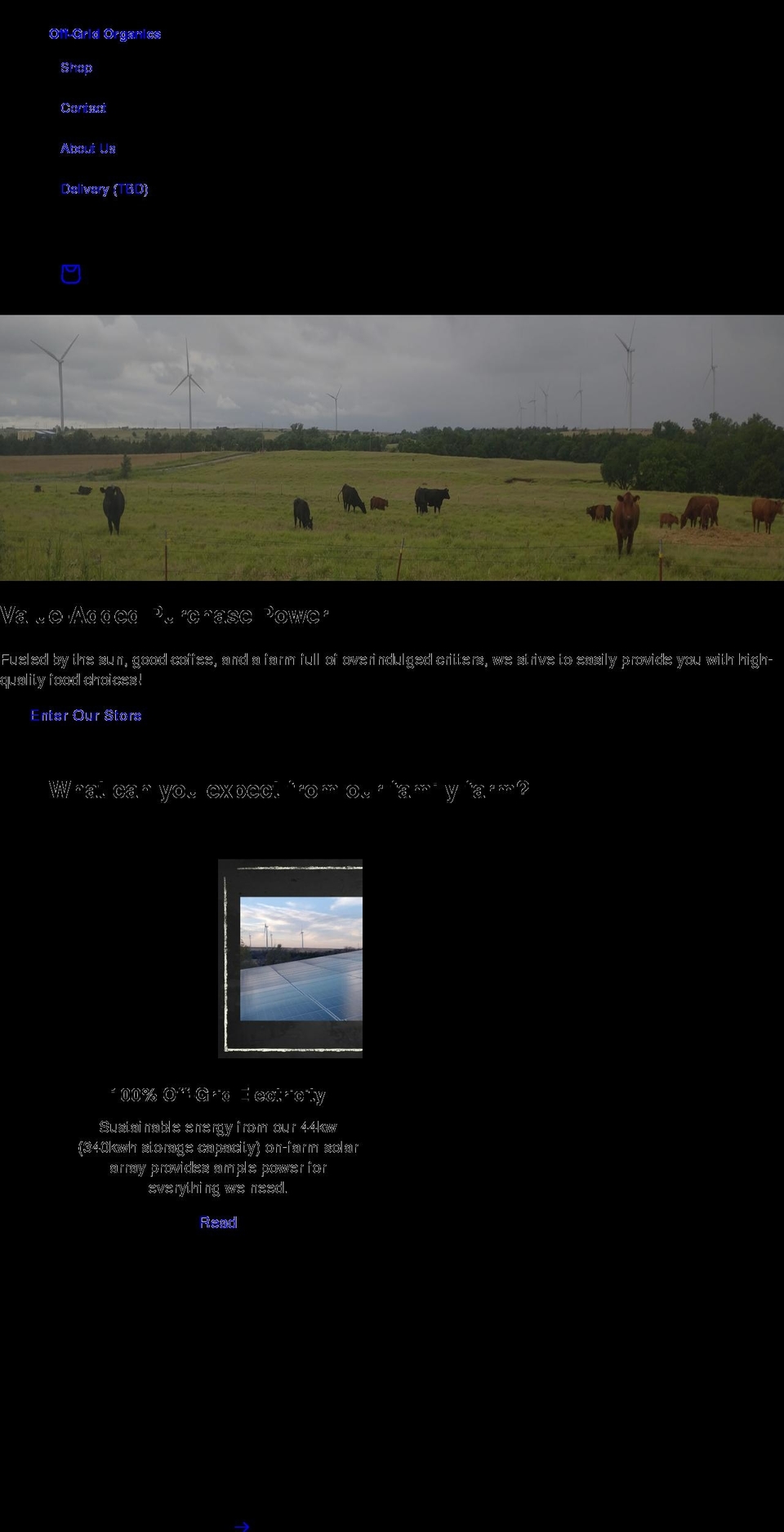 offgridorganics.com shopify website screenshot
