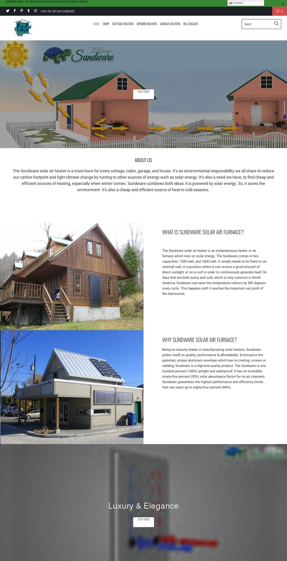 offgridsolarheater.com — Shopify storefront screenshot