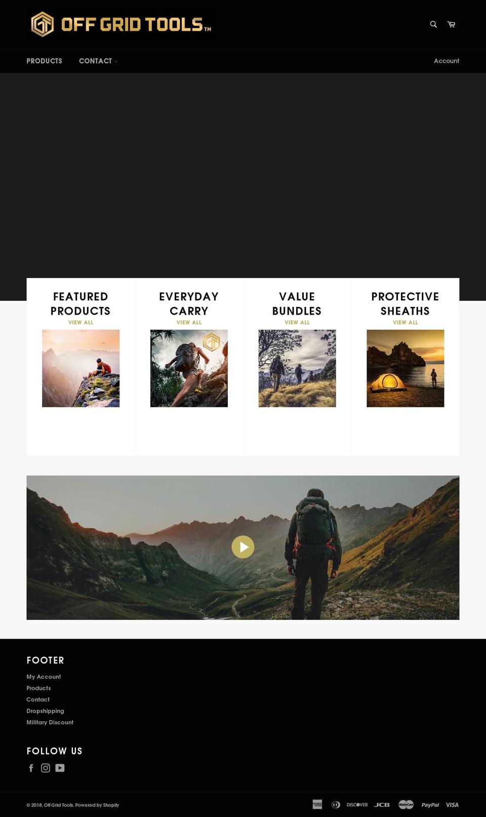 offgridtools.com shopify website screenshot