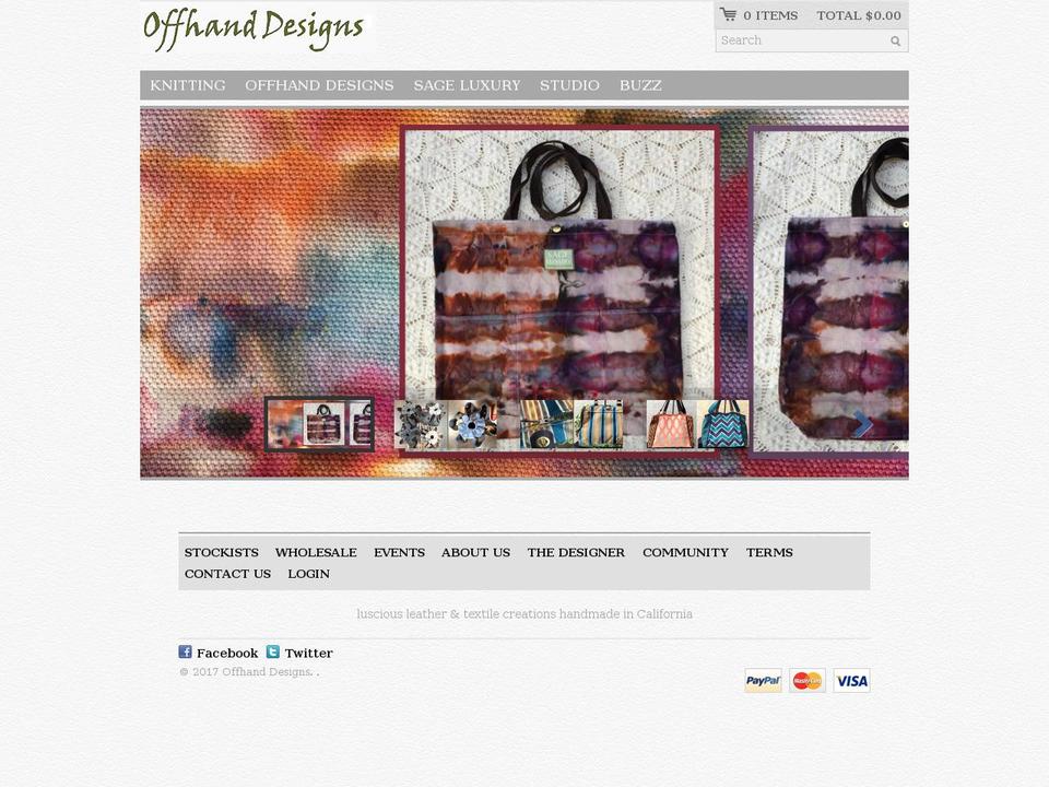 offhanddesigns.com shopify website screenshot